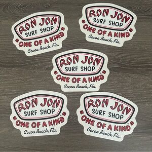 Ron Jon Surf Shop Florida Cocoa Beach Sticker Lot Set 5